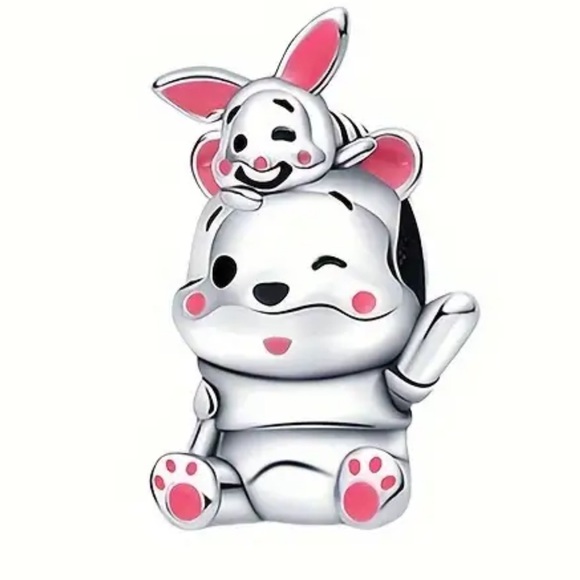 Winnie The Pooh & Piglet Charm-NEW - Picture 1 of 4